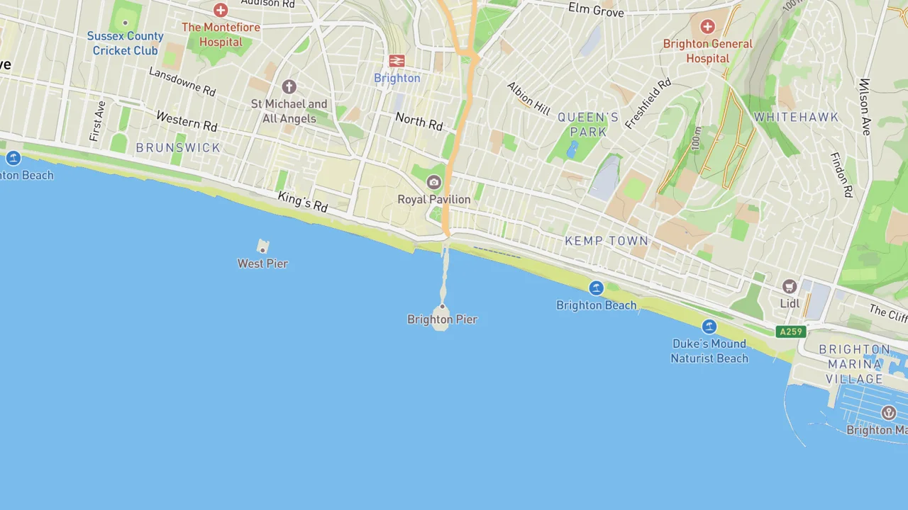 Map showing Brighton - Wedge