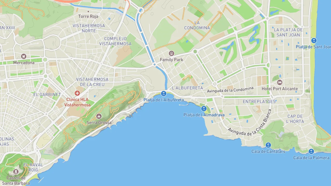 Map showing Playa de la Albufereta