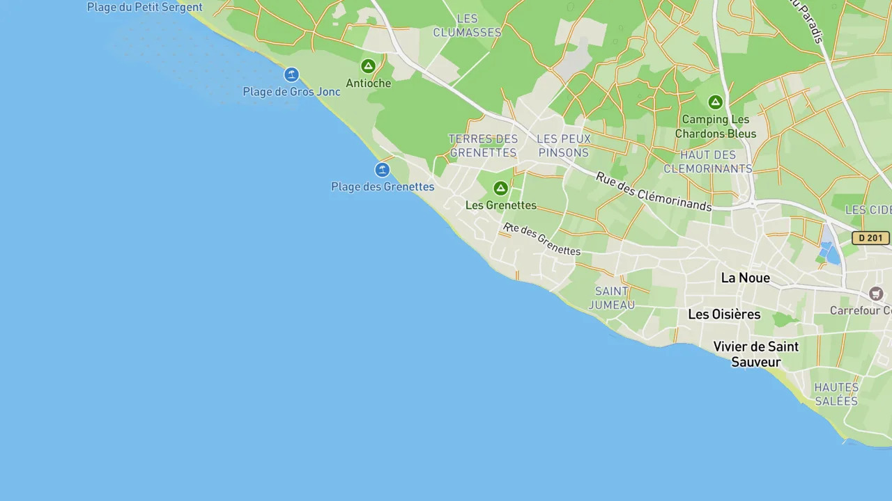 Map showing Les Grenettes