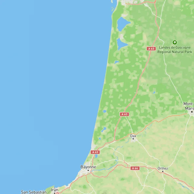 Map of the surf spots on this page