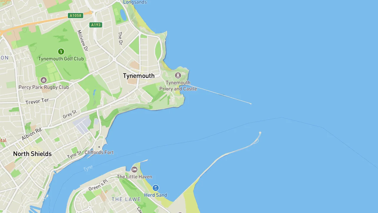 Map showing Black Middens