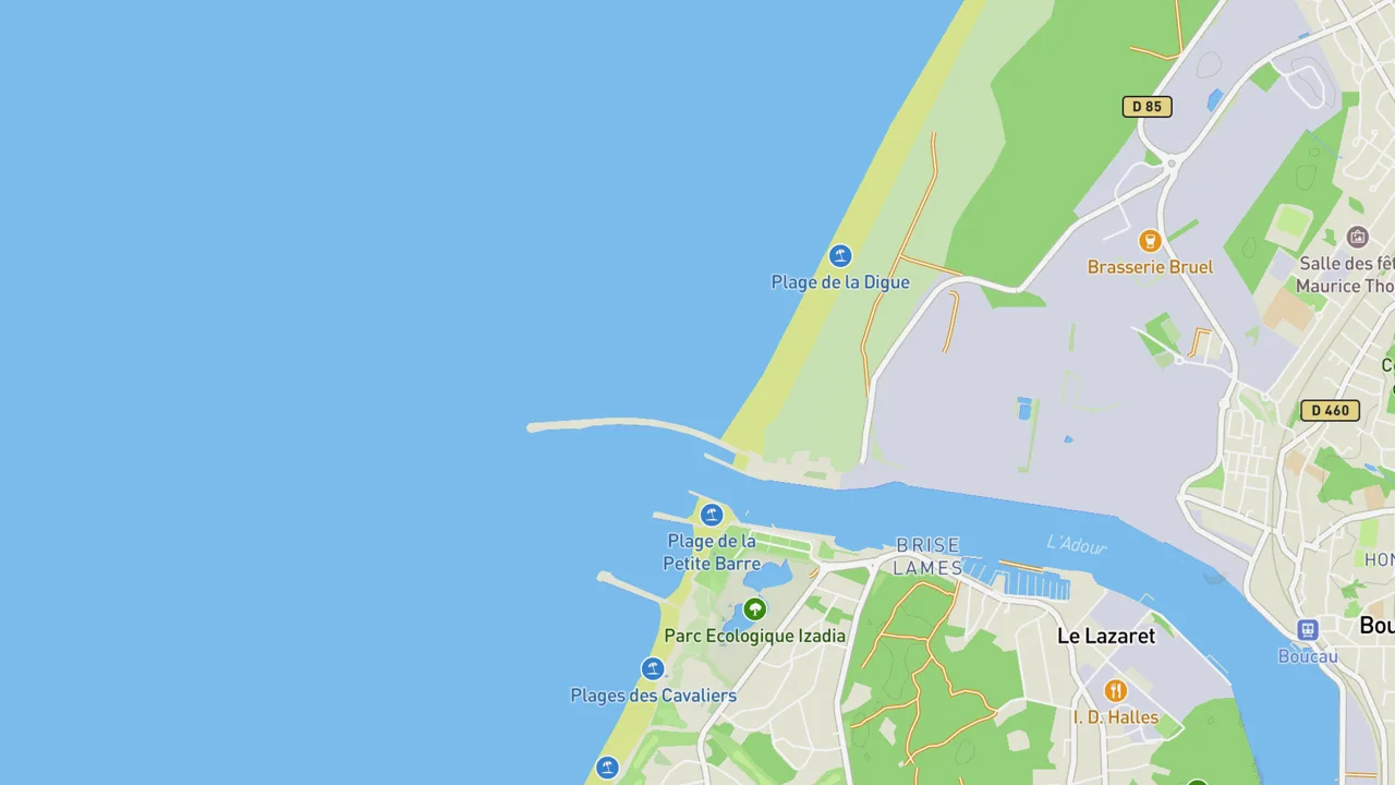 Map showing Boucau