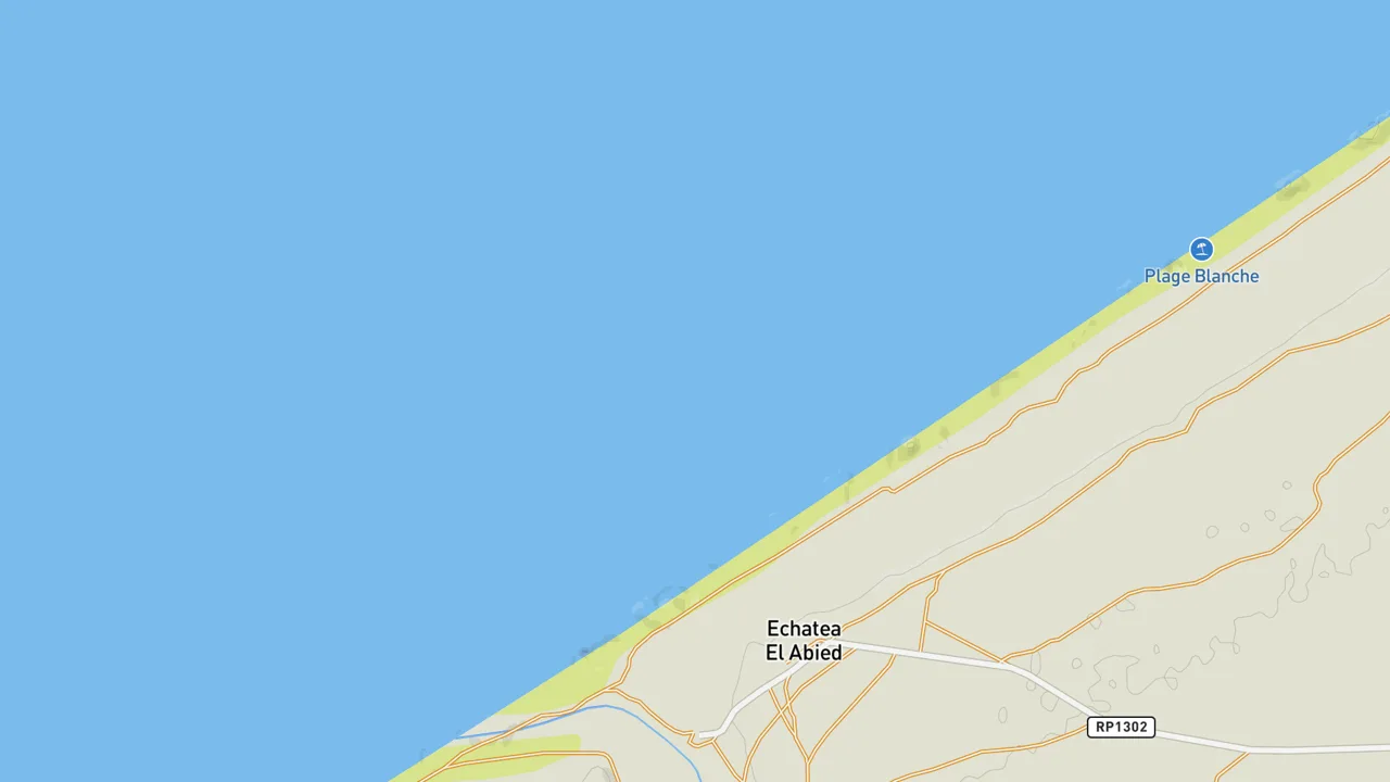 Map showing Plage Blanche