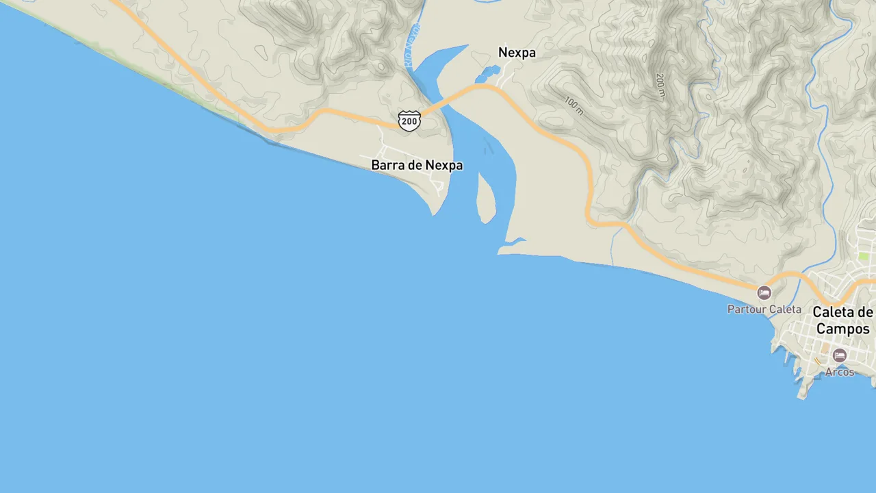 Map showing Rio Nexpa