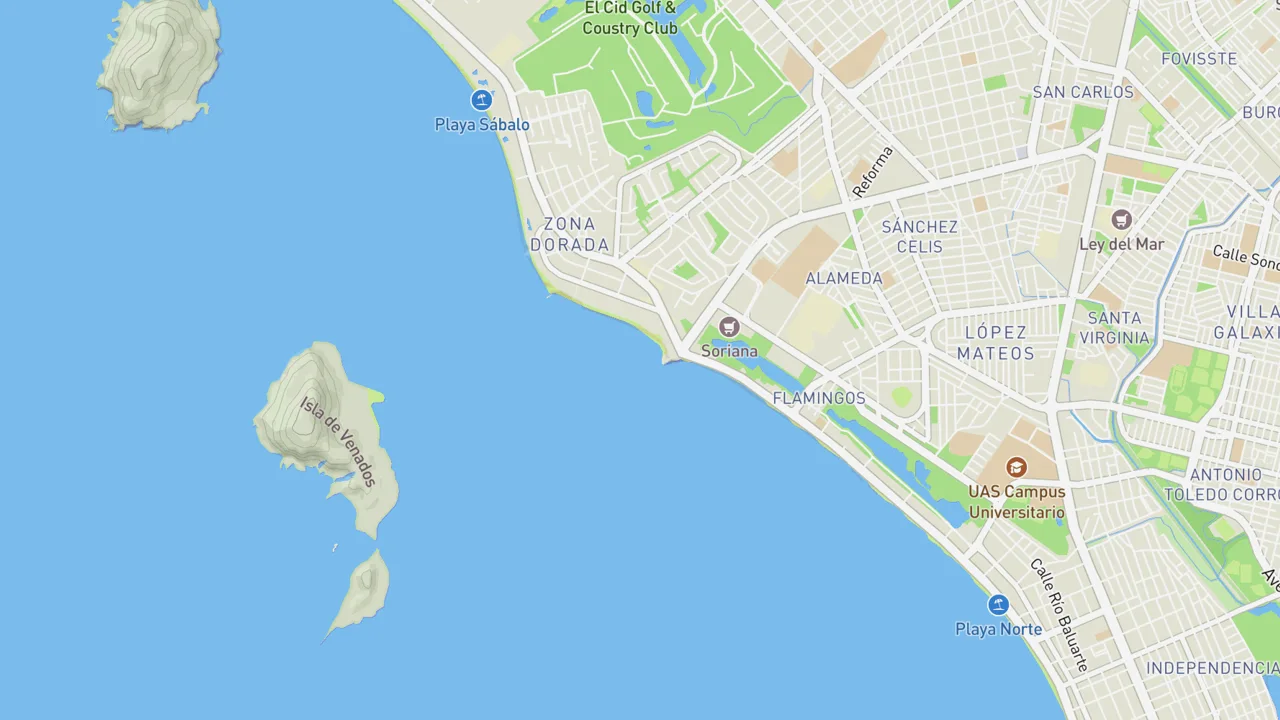 Map showing El Camaron