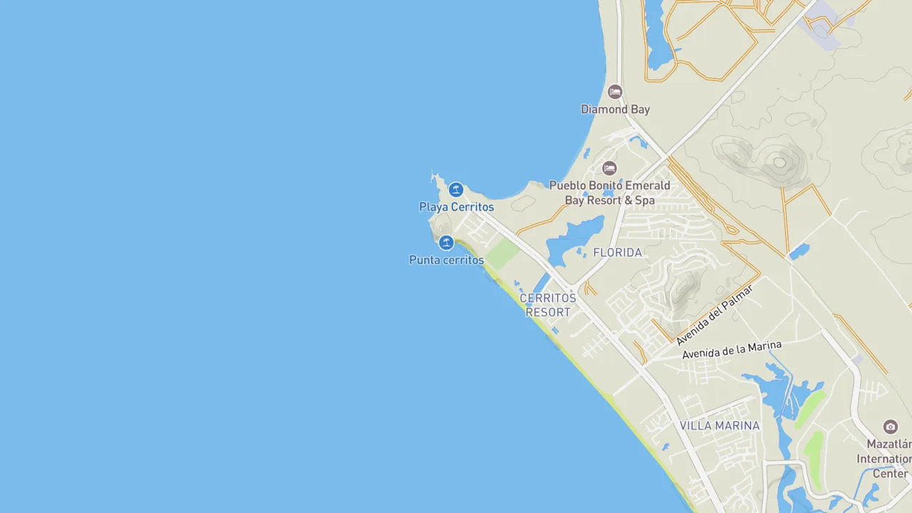 Map showing Playa Bruja