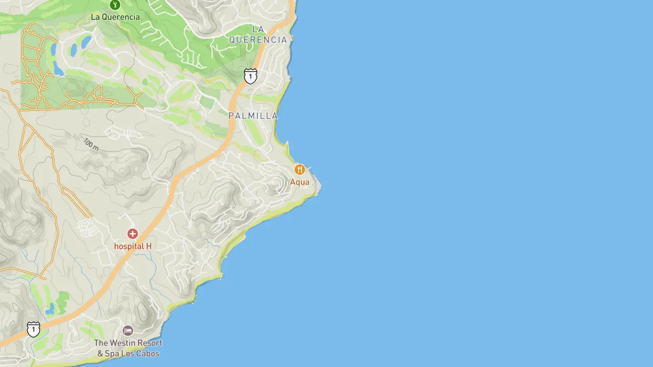 Map showing Punta Palmilla