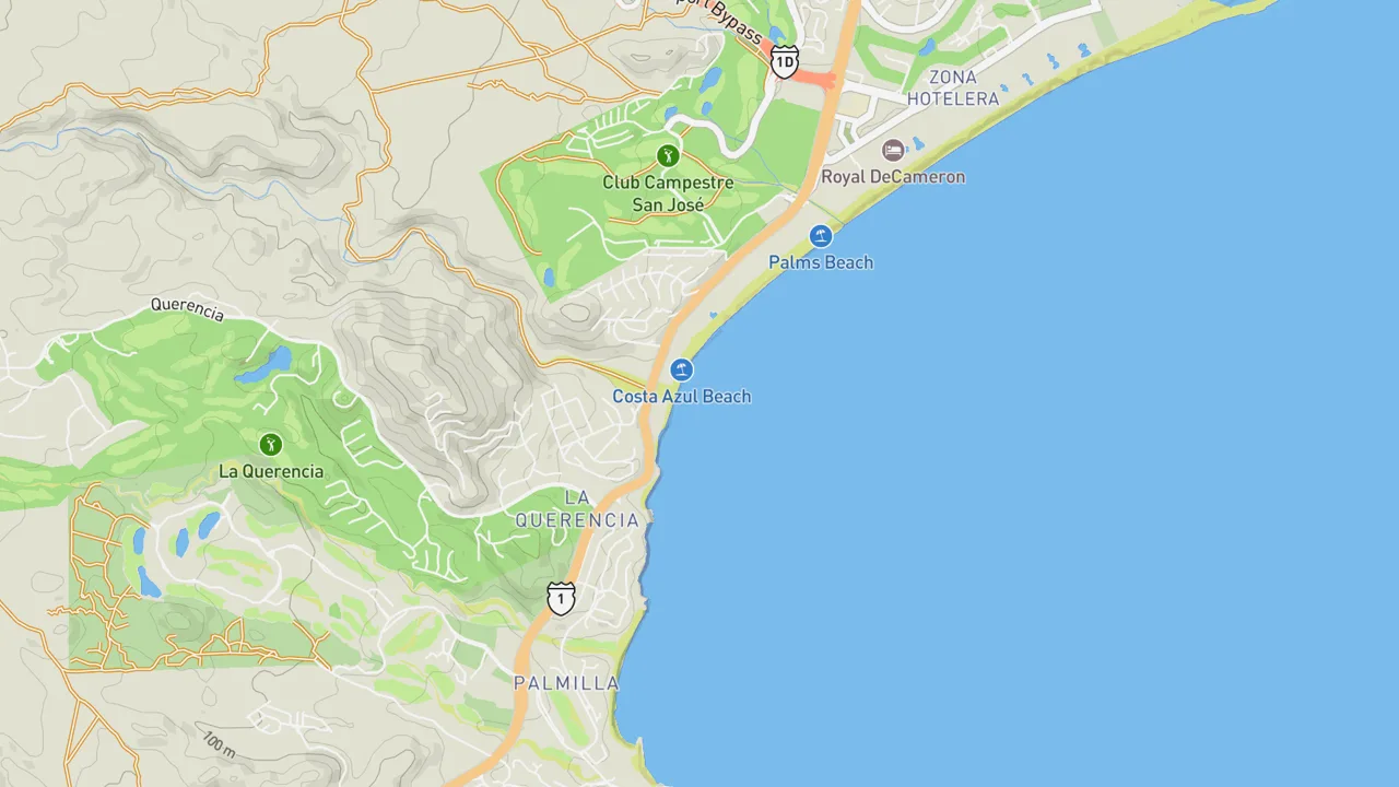 Map showing Zippers - Costa Azul
