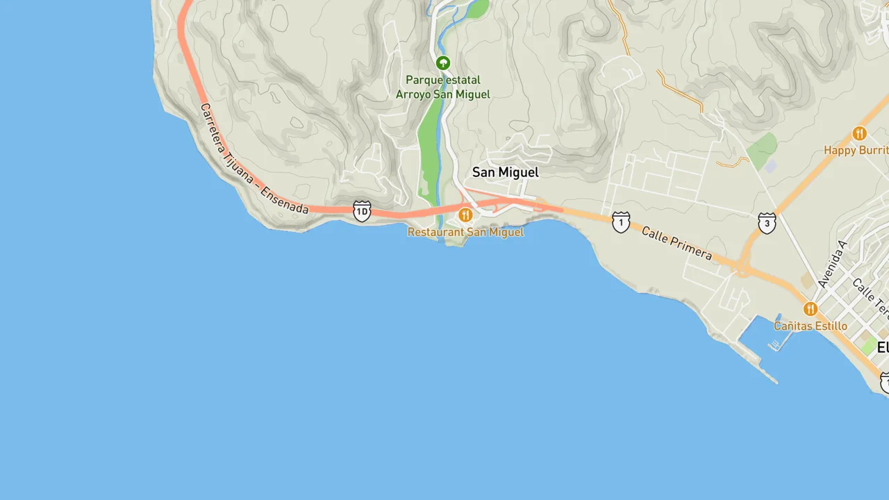 Map showing San Miguel - Baja