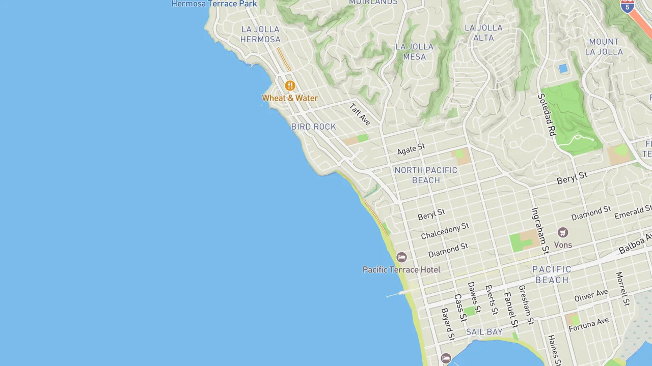 Map showing Pacific Beach Point