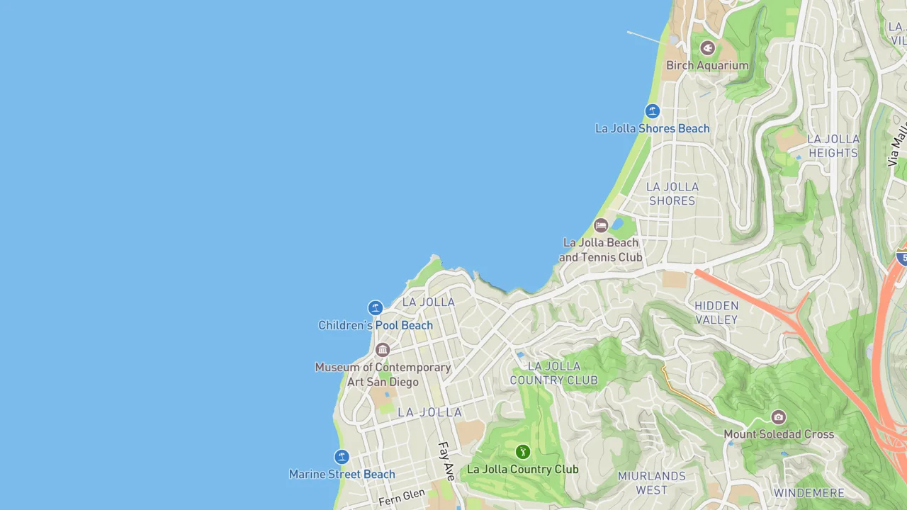 Map showing La Jolla Cove