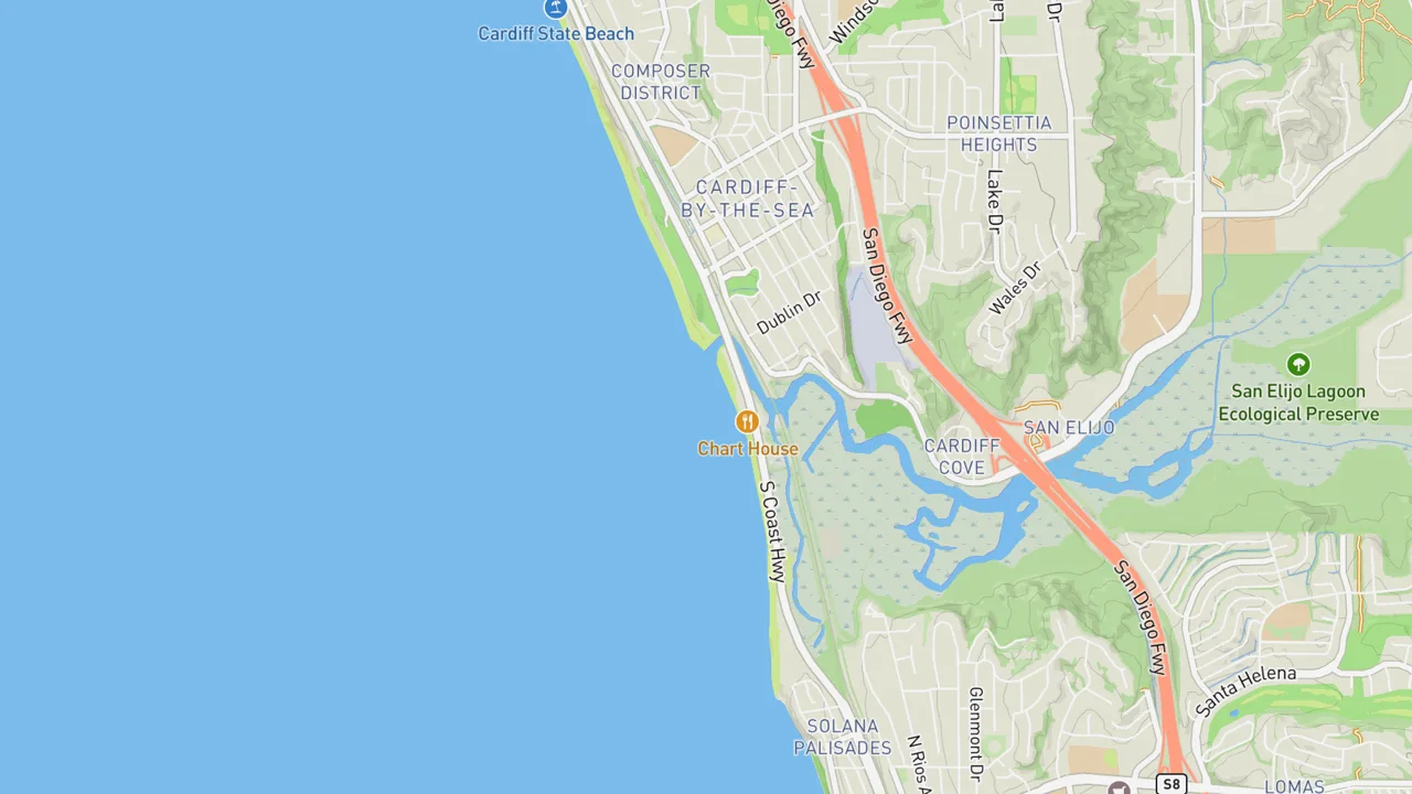 Map showing Cardiff Reef