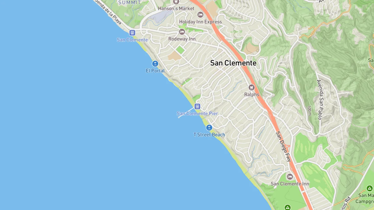 Map showing San Clemente Pier