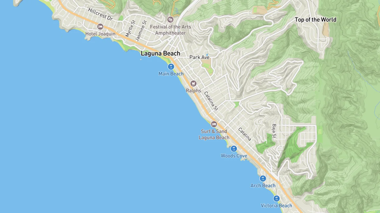 Map showing Laguna Beach