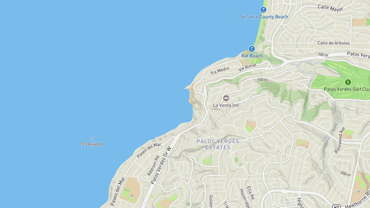 Map showing Palos Verdes Cove - North Reef/Little Queens