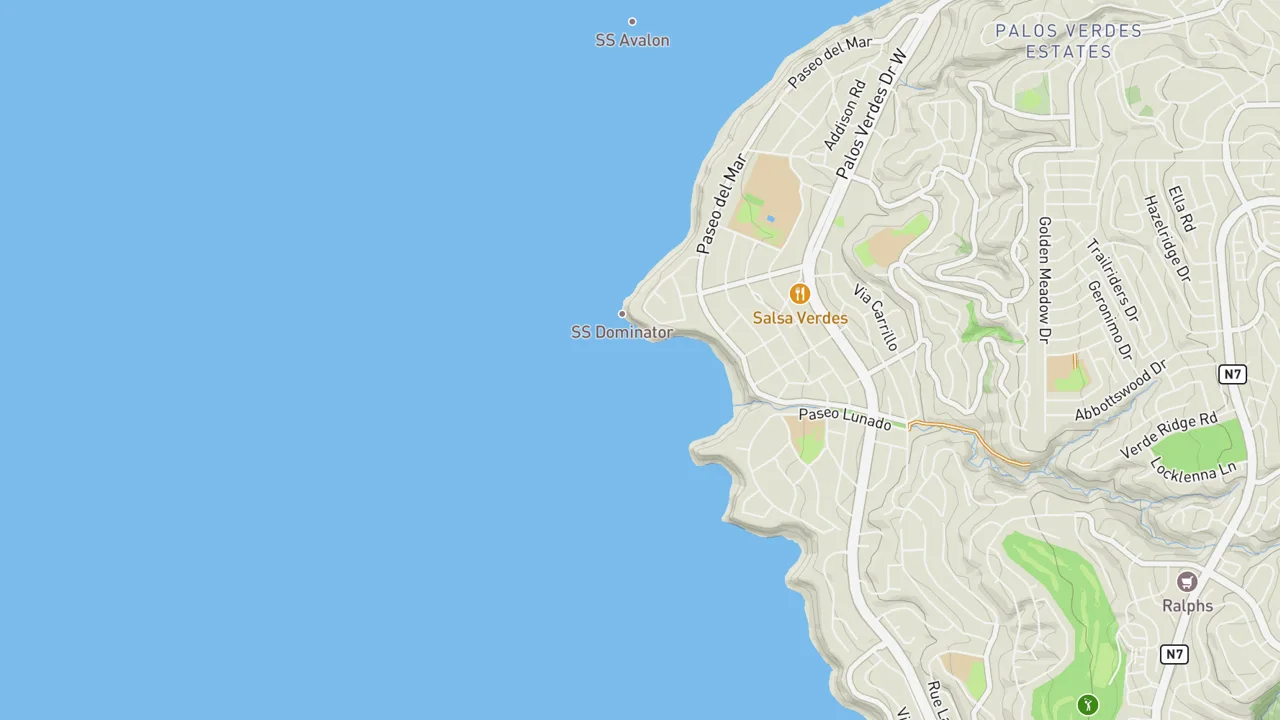 Map showing Lunada Bay