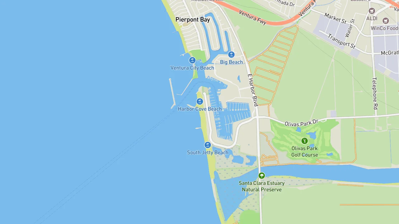 Kaart met Ventura Harbor