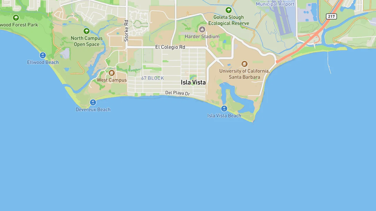 Map showing Isla Vista