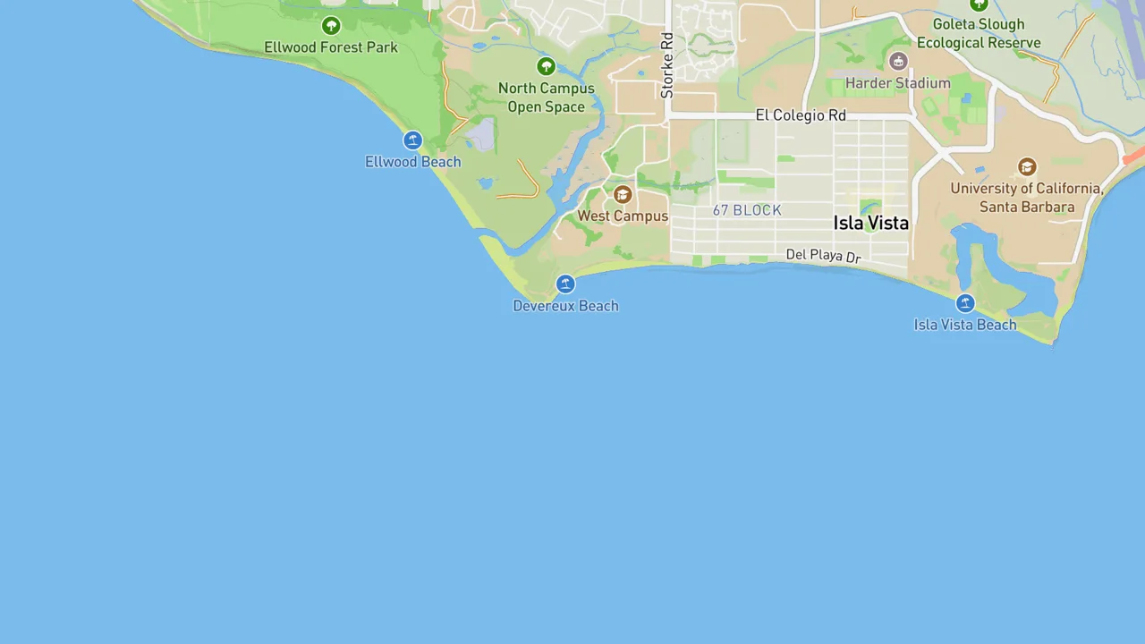 Map showing Devereux (Coal Oil Point)