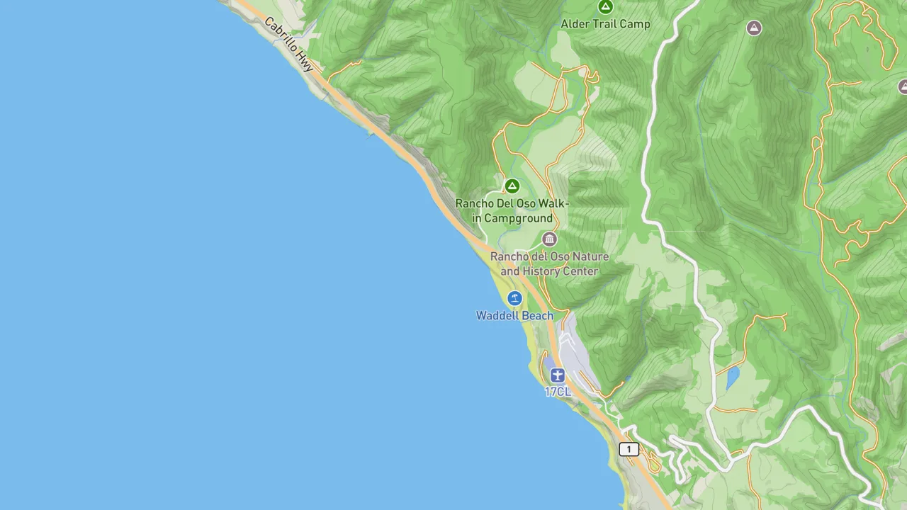 Map showing Waddell Creek
