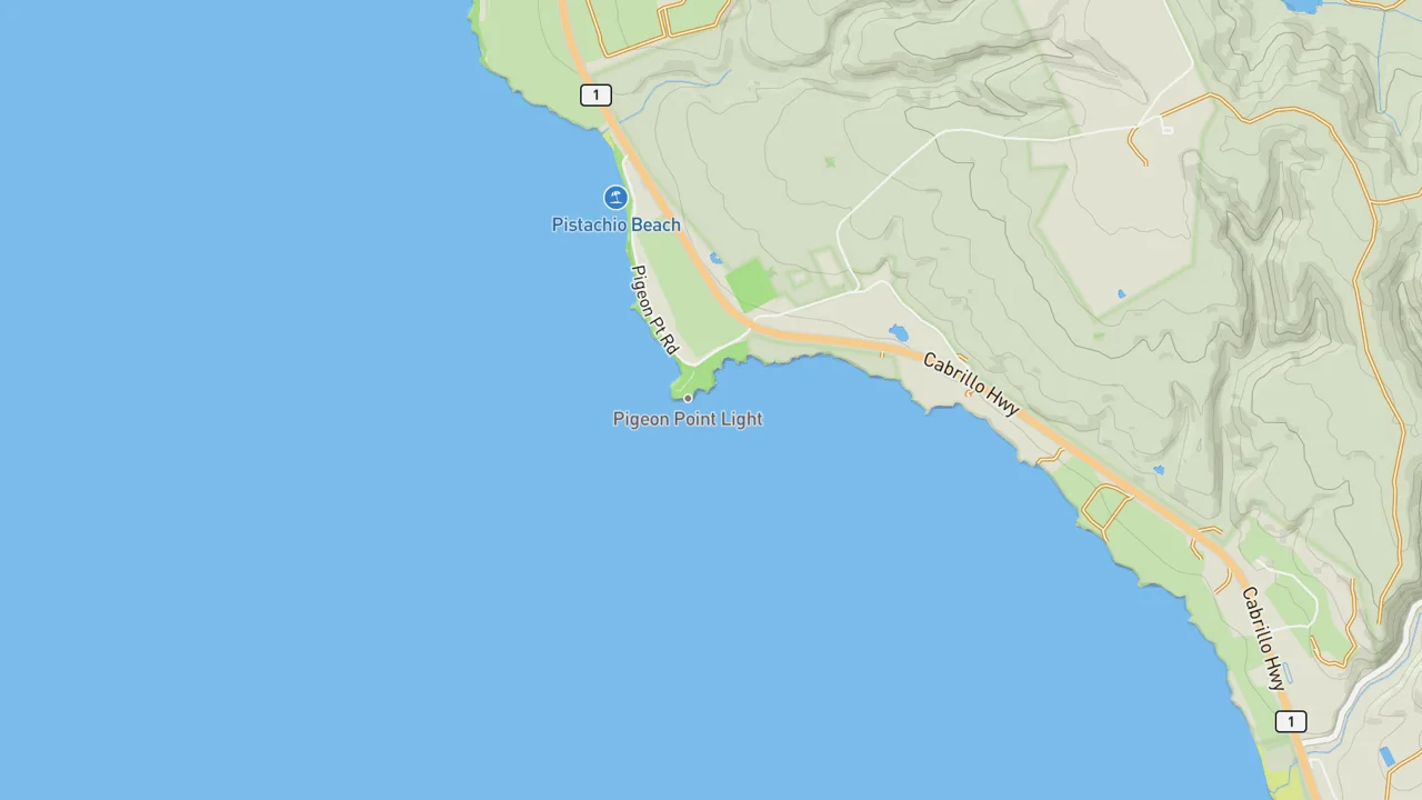 Map showing Pigeon Point
