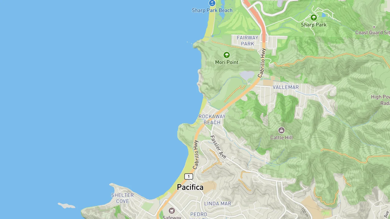 Map showing Rockaway Beach