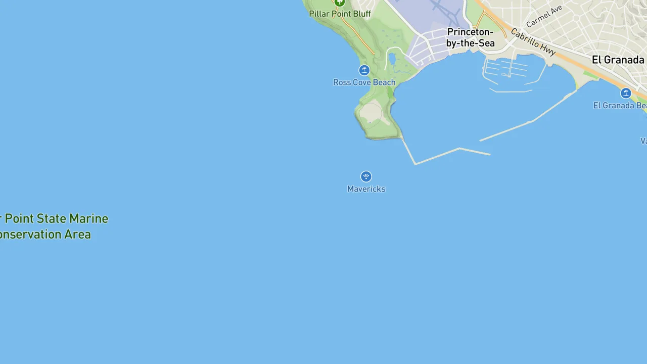 Map showing Maverick's