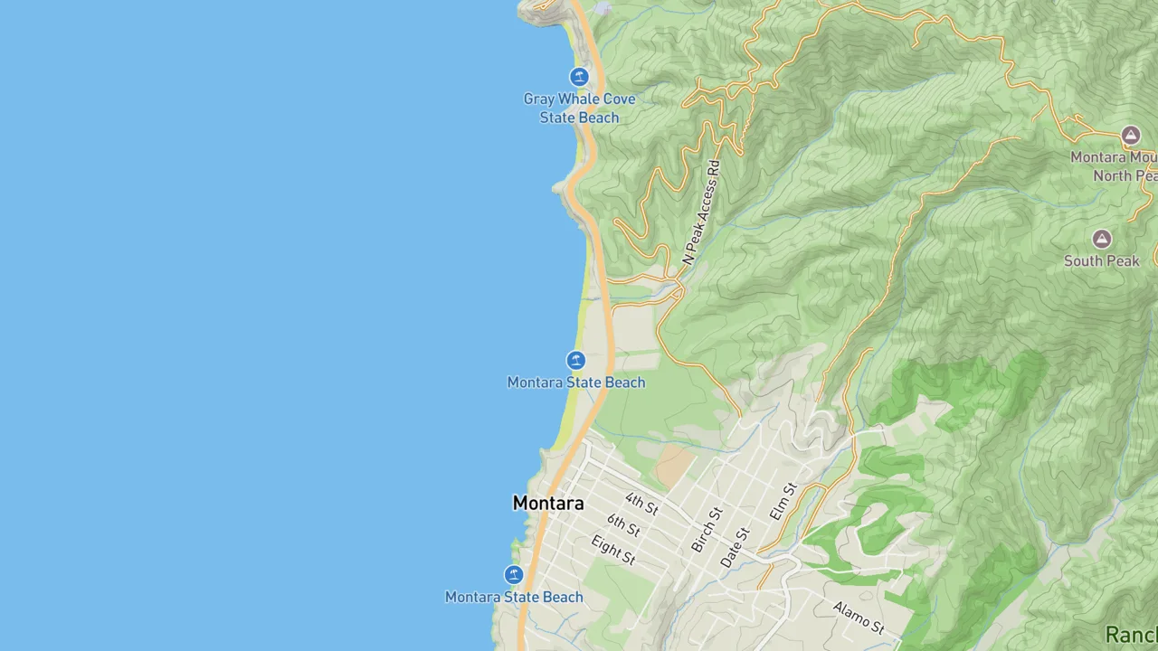 Map showing Montara State Beach