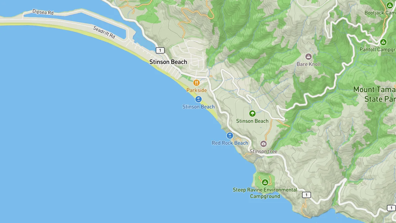 Map showing Stinson Beach