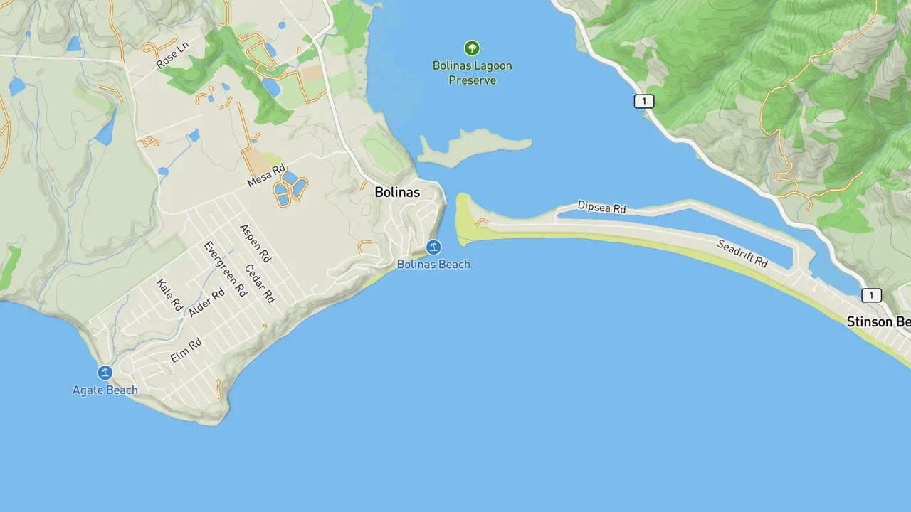 Map showing Bolinas