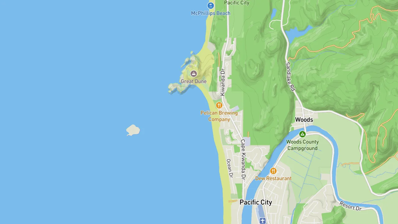 Map showing Gas Chambers - Pacific City