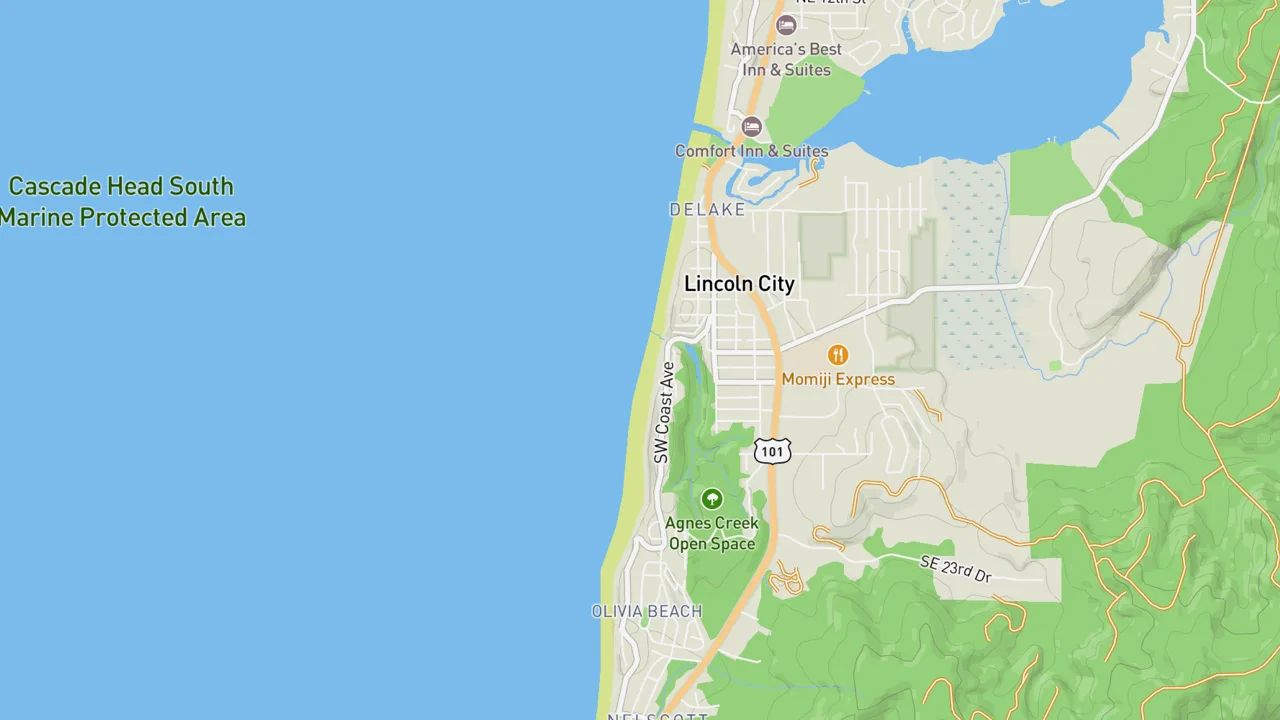 Map showing Lincoln City