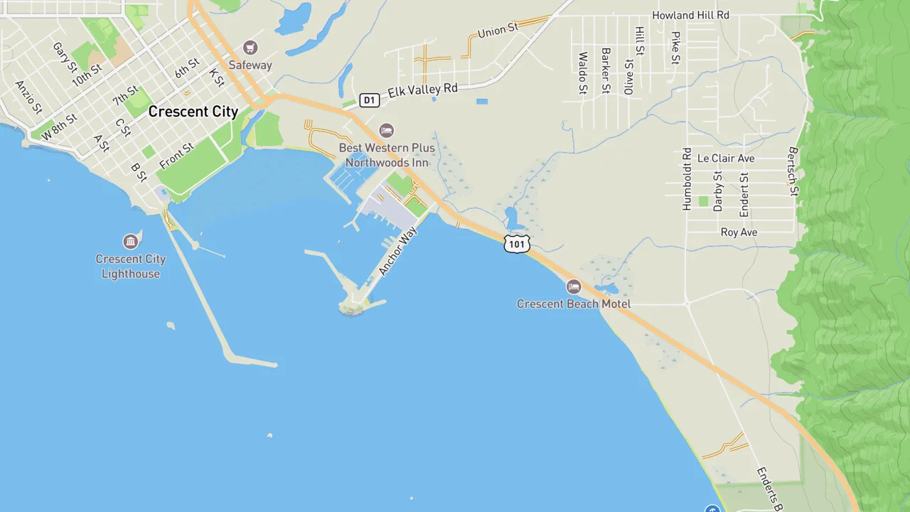 Map showing South Beach