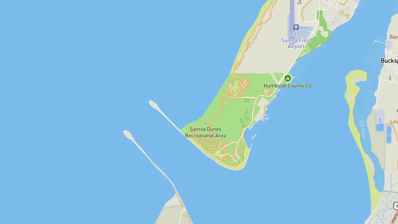 Map showing North Jetty