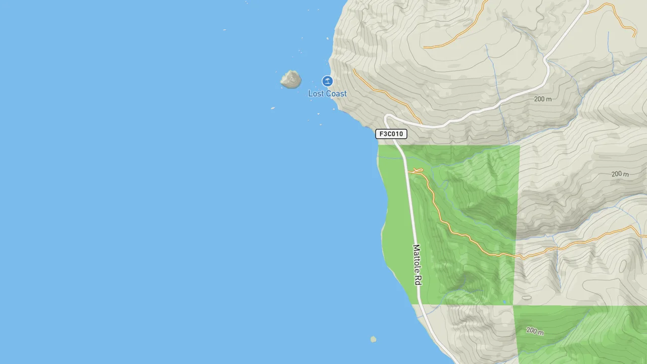 Map showing Cape Mendocino