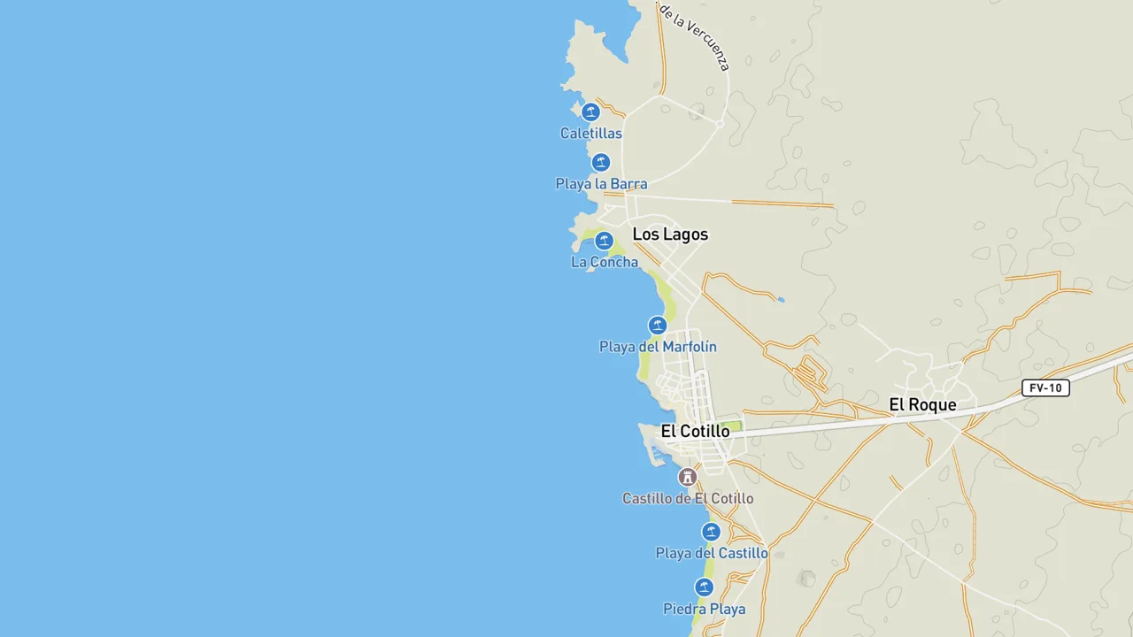 Map showing Las Lagunas