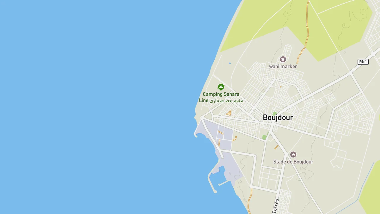 Map showing Boujdour