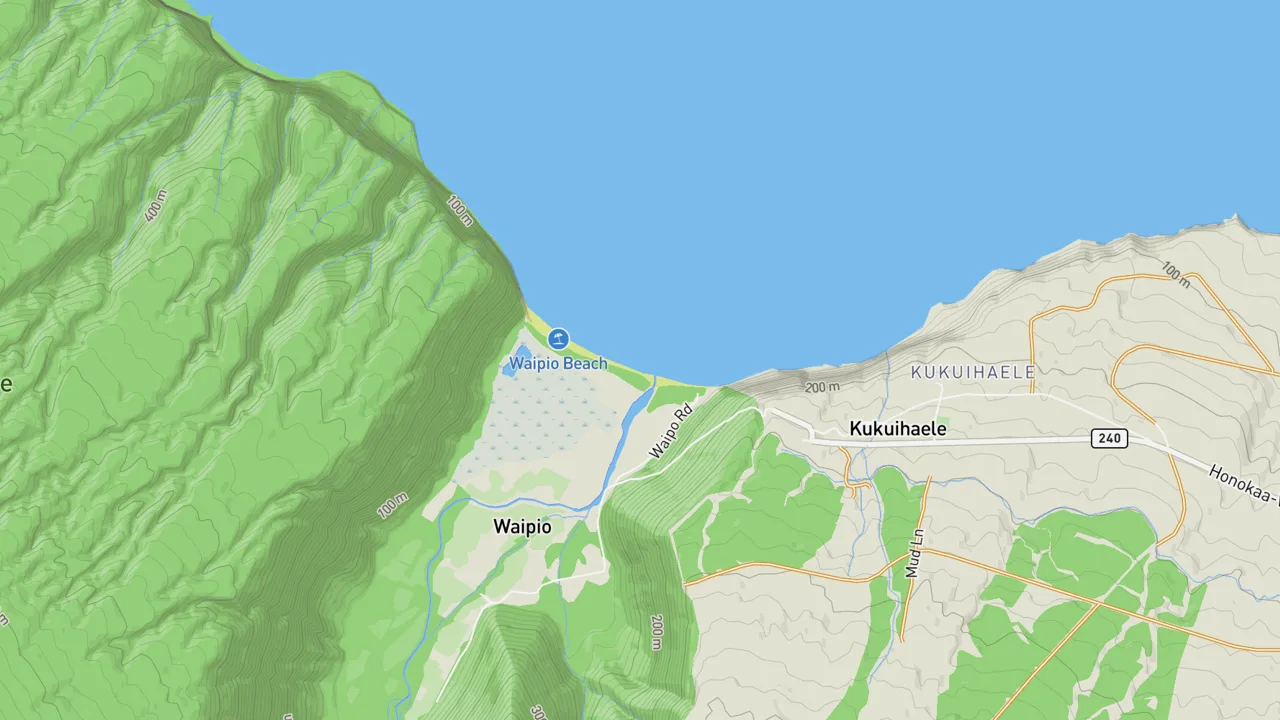 Map showing Waipio Valley