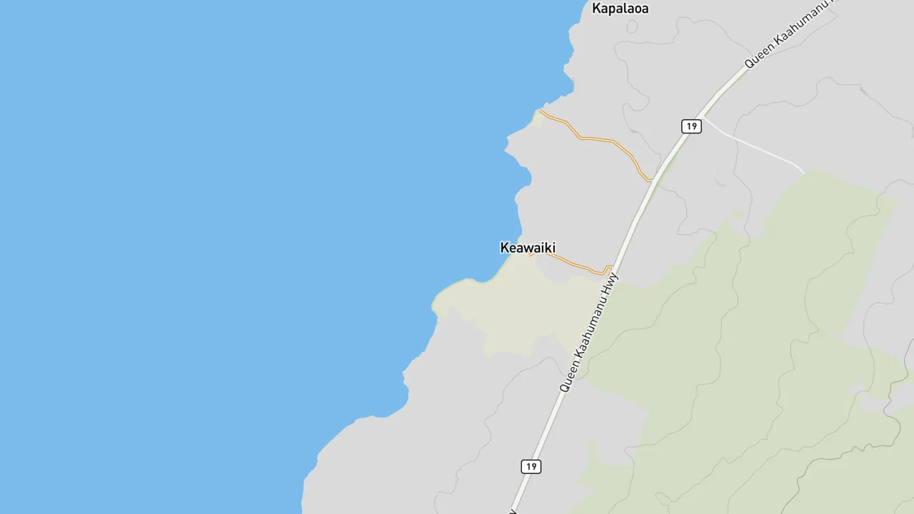 Map showing Keawaiki Bay