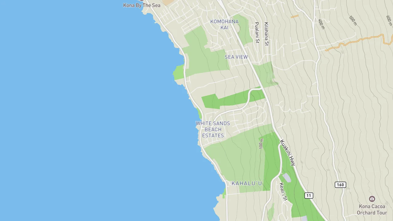 Map showing La'aloa Beach Park