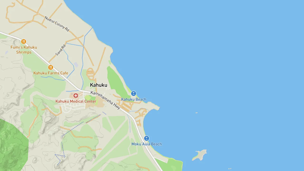 Map showing Kahuku