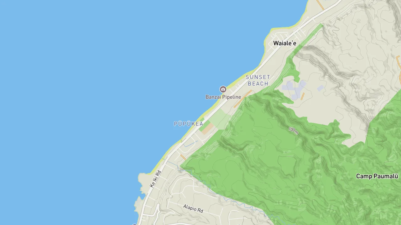 Map showing Ehukai