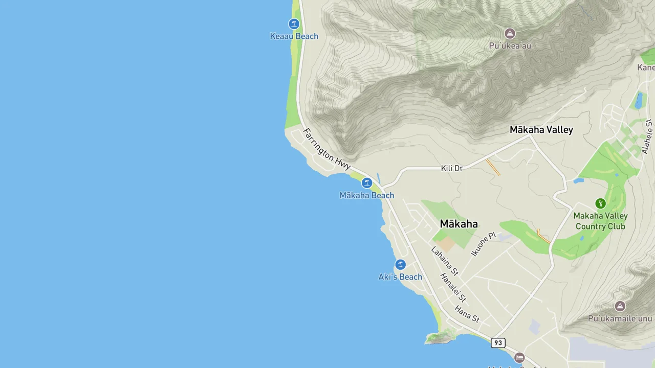 Map showing Makaha Point