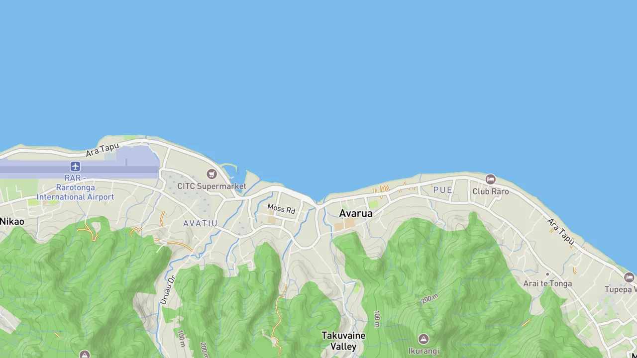 Map showing Avarua Harbour