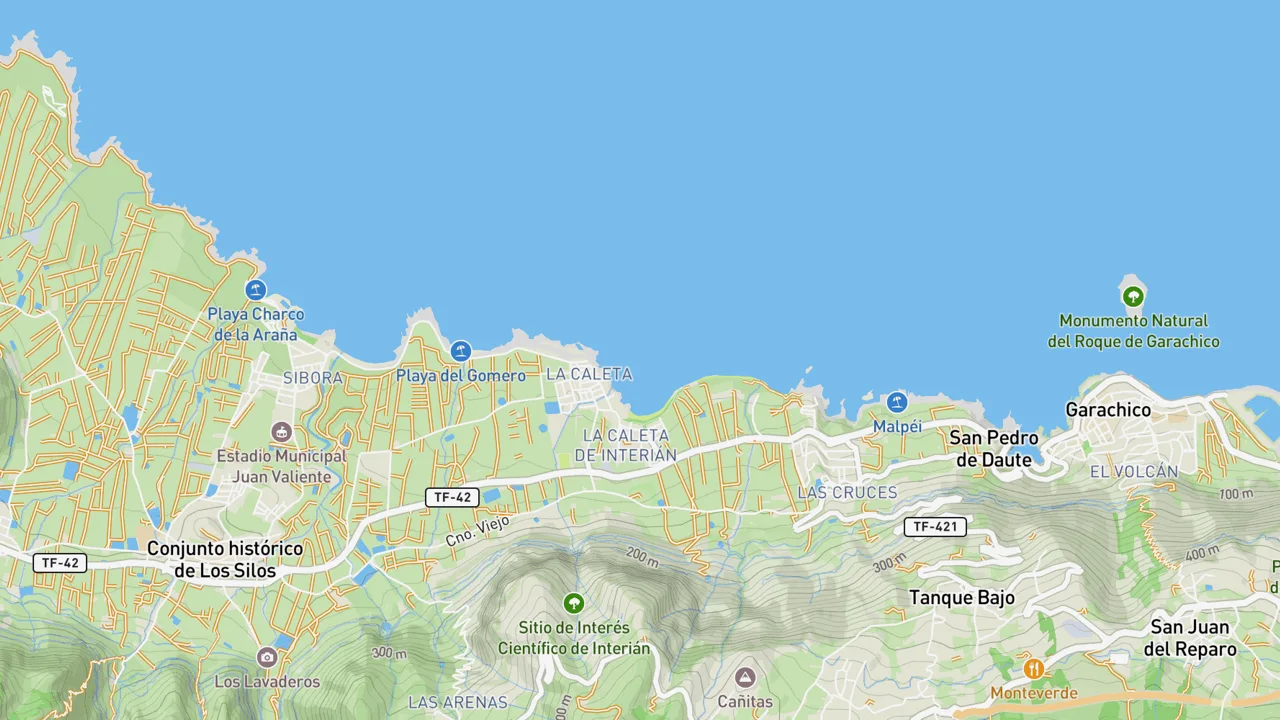 Kaart met La Caleta