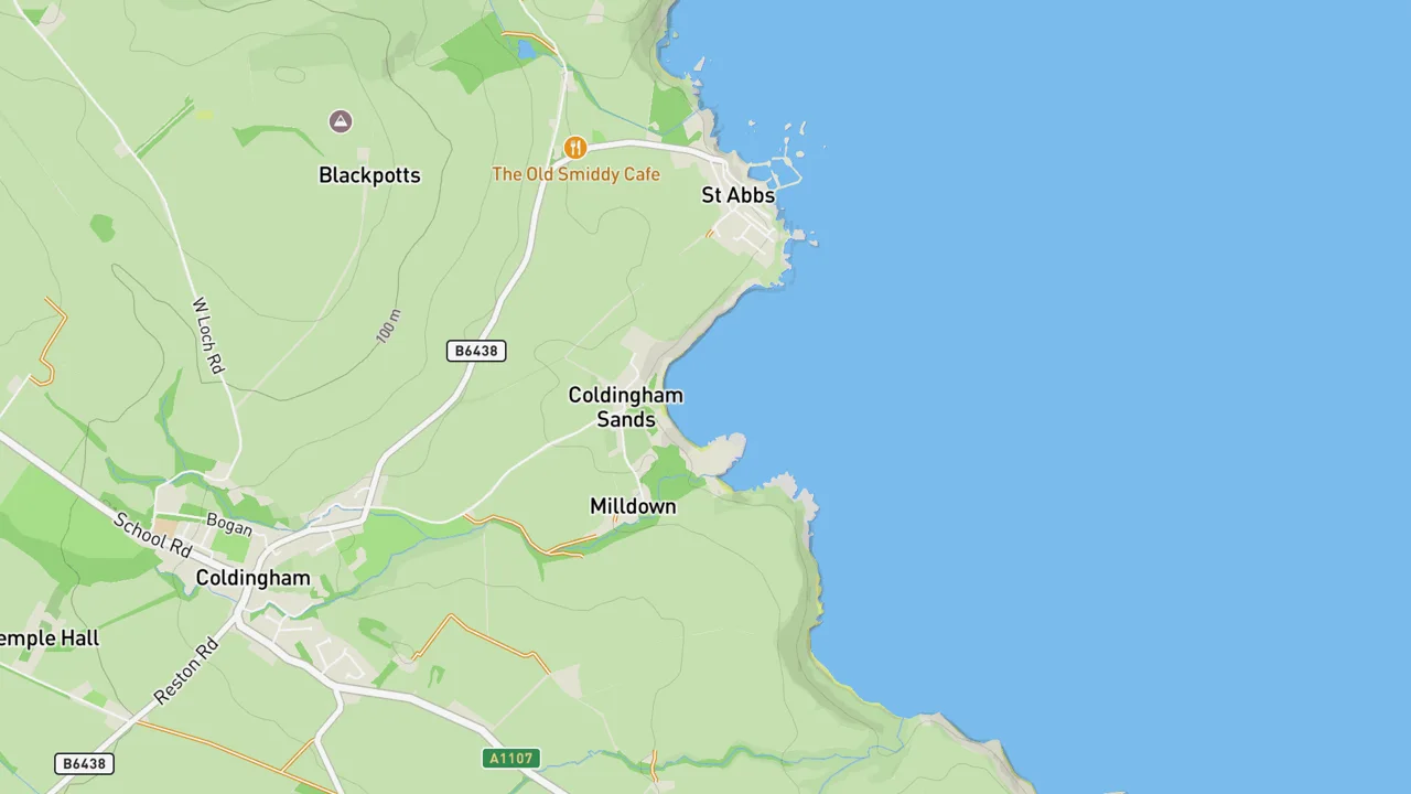 Kaart met Coldingham Bay