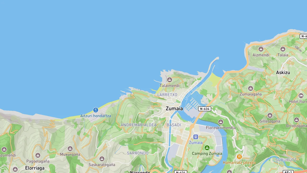 Kaart met Zumaia