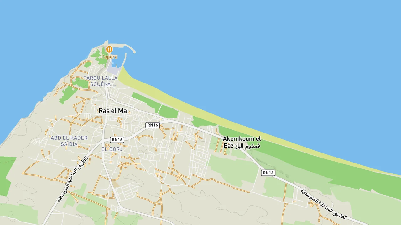 Map showing Plage Club Asasoon