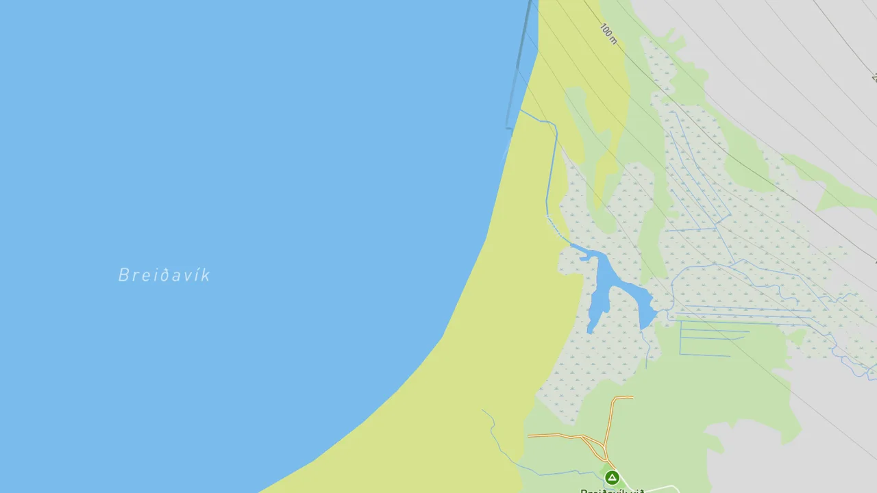 Map showing Breidavik