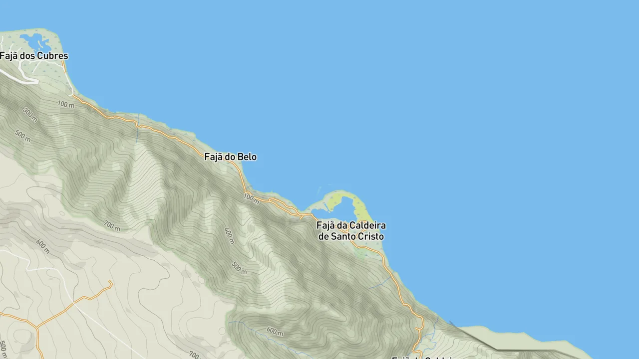 Map showing Direita do Passe